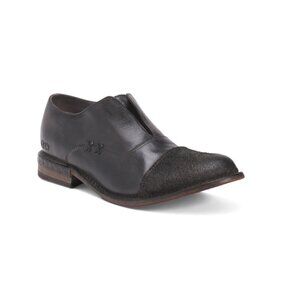 BED/STU Black Made In Mexico Leather Rose Flats